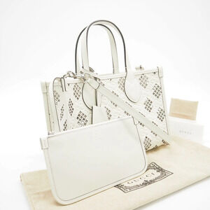 Gucci Ophidia Tote Bag Handbag white leather